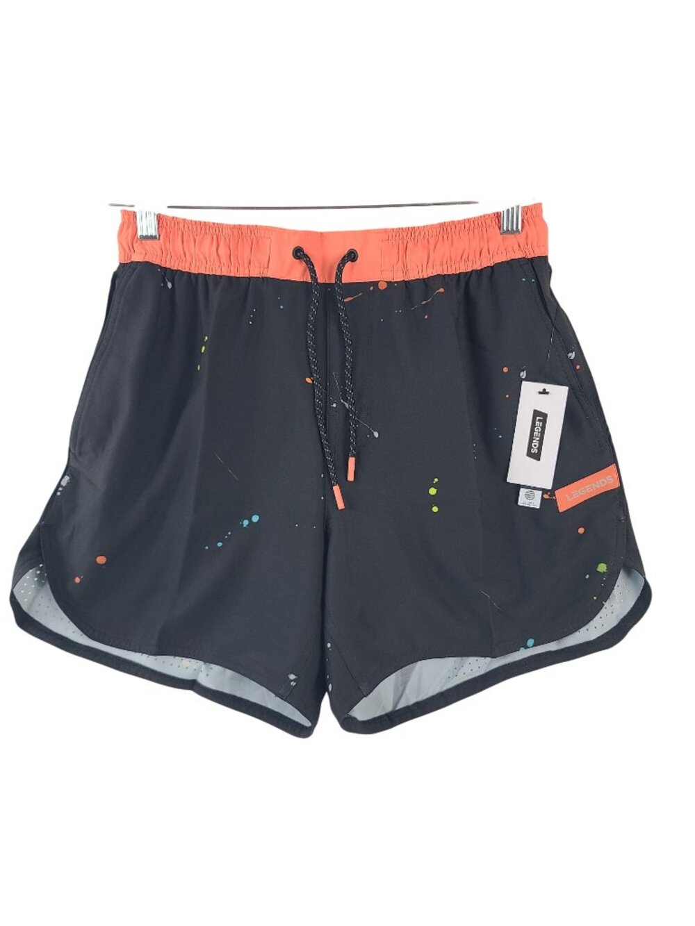 Legends Men's Luka 5-Inch Liner Shorts Spacedrip Sunrise Black/Neon Sz M